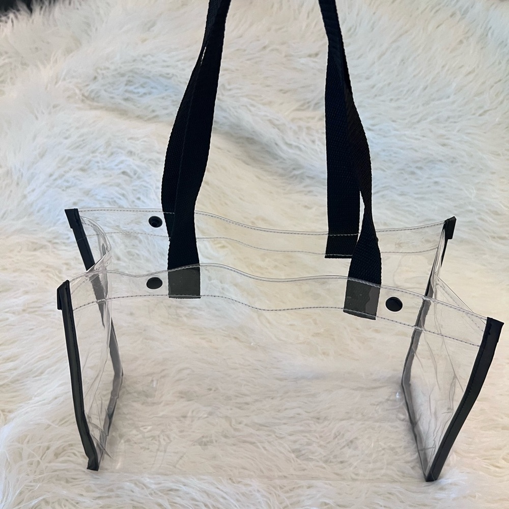 ⚜️❤️⚜️Transparent Tote Bag with Black Straps